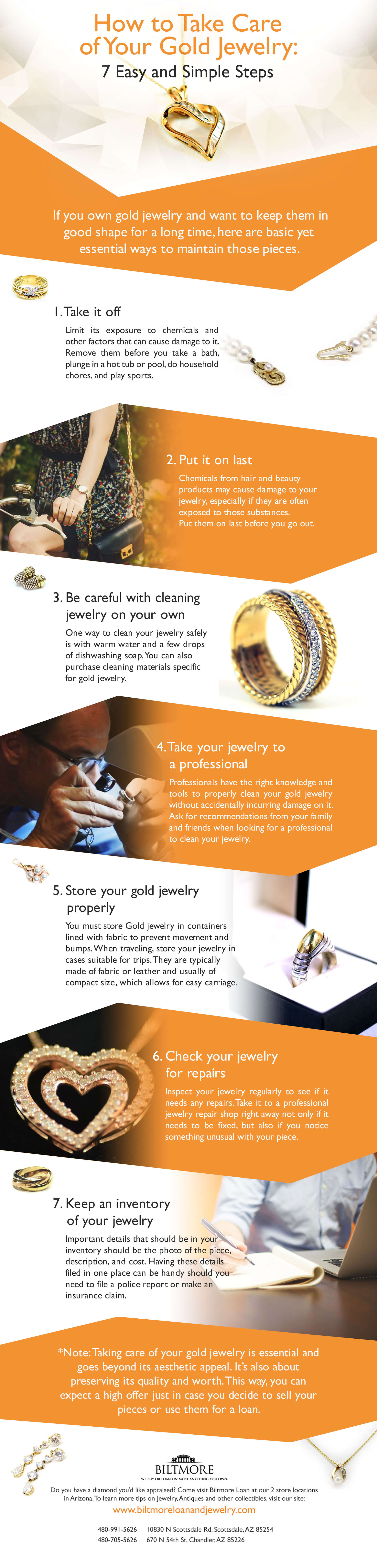 Infographics on Gold Jewelry Maintenance