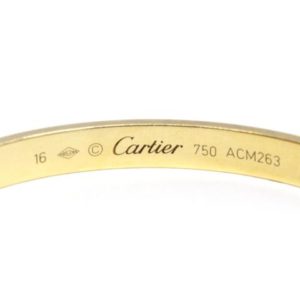Cartier 18k Yellow Gold Love Bracelet Bangle Cuff Size 16 image 2