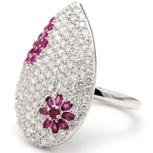 2.00CTW PAVE DIAMOND AND RUBY RING